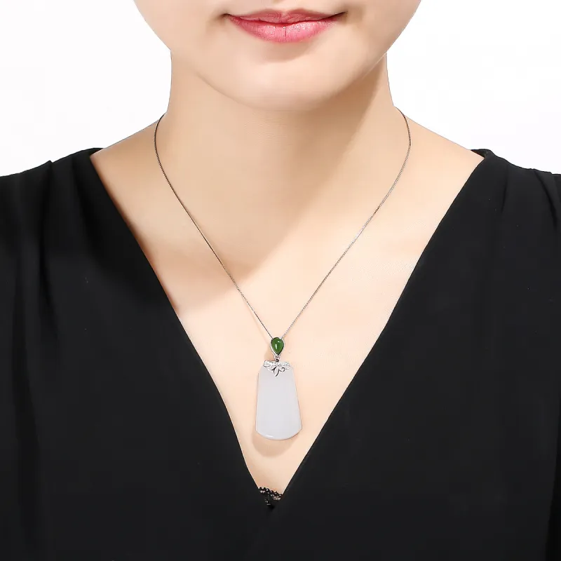 Oriental Jade Hetian Jade Necklaces White Jade Unisex-1