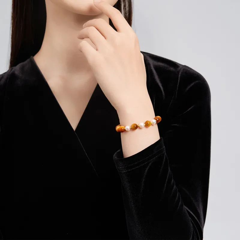Oriental Jade Tiger's Eye Stone Bracelets Women's-2