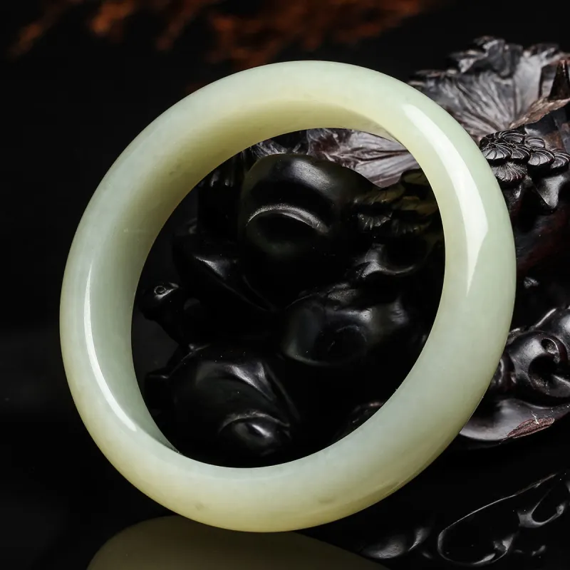 Oriental Jade Bangles Pale Greenish White Jade Women's-5