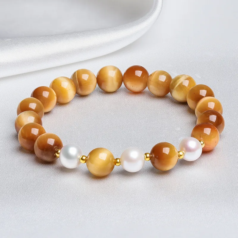 Oriental Jade Tiger's Eye Stone Bracelets Women's-1