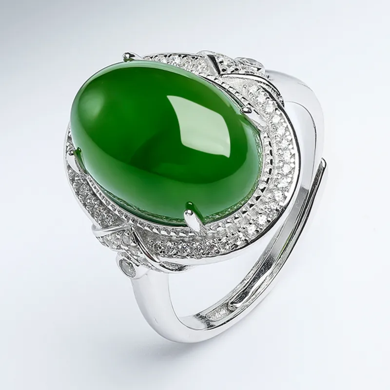 Oriental Jade Rings Jasper Women's-1