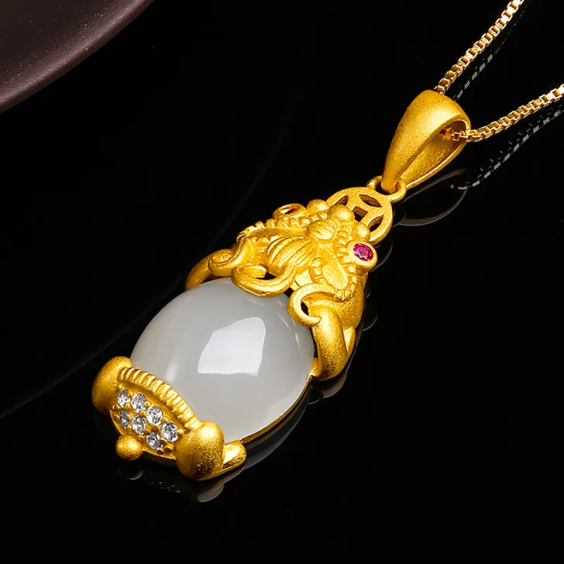 Oriental Jade Hetian Jade Necklaces White Jade Women's-5