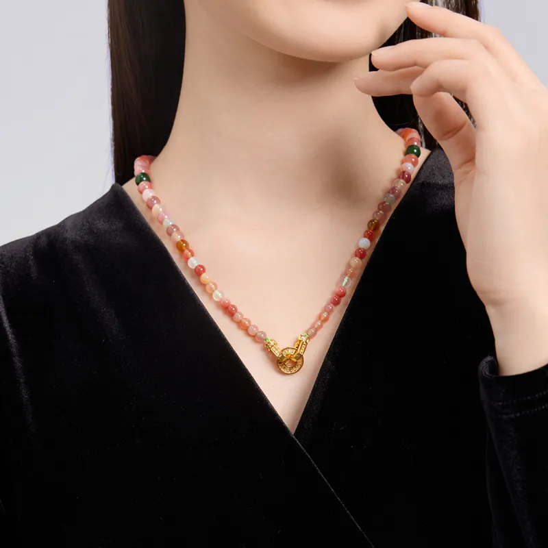 Oriental Jade Agate Necklaces Women's-7