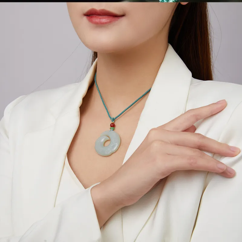 Oriental Jade Hetian Jade Pendants Pale Greenish White Jade Unisex-5