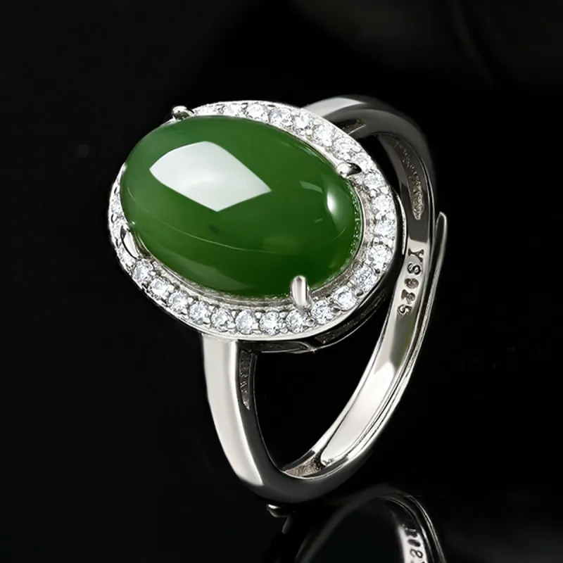 Oriental Jade Hetian Jade Rings Jasper Women's-5