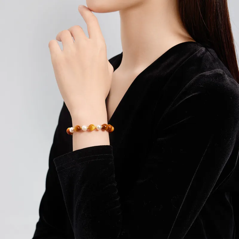 Oriental Jade Tiger's Eye Stone Bracelets Women's-3