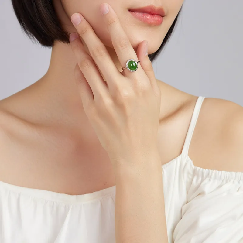 Oriental Jade Hetian Jade Rings Jasper Women's-1