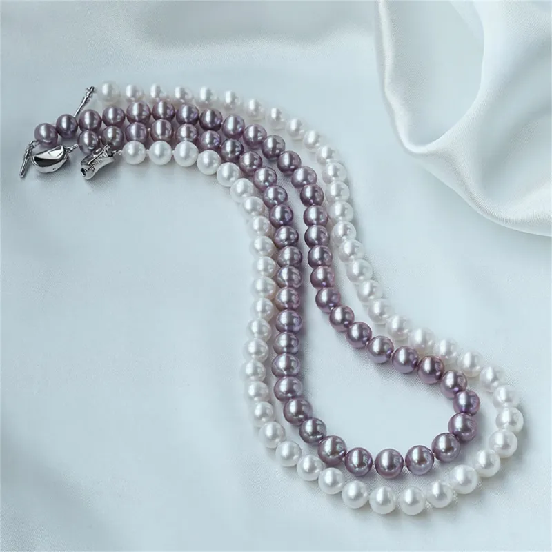 Oriental Jade Freshwater Pearl Necklaces Women's-3