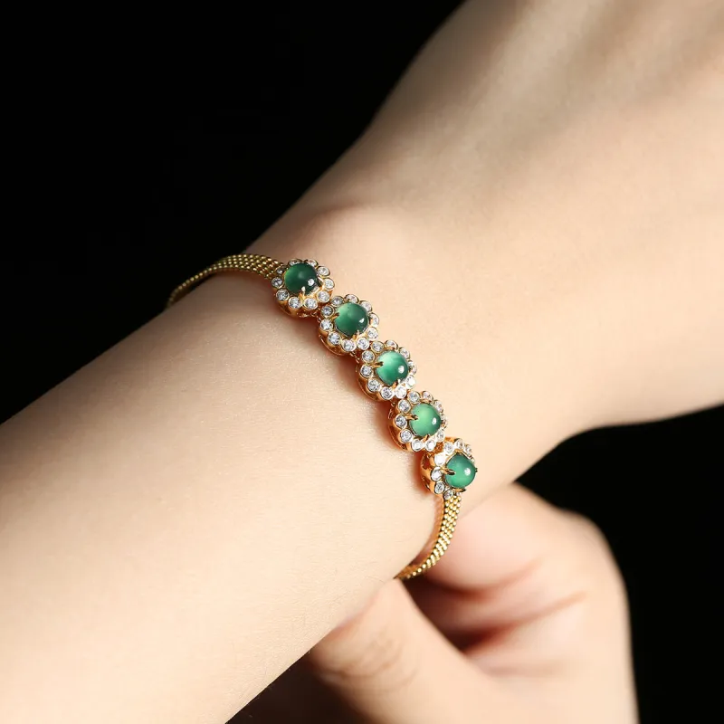 Oriental Jade Ice Type Jadeite Bracelets Women's-4