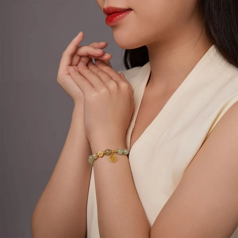 Oriental Jade Hetian Jade Bracelets Pale Greenish White Jade Women's-2