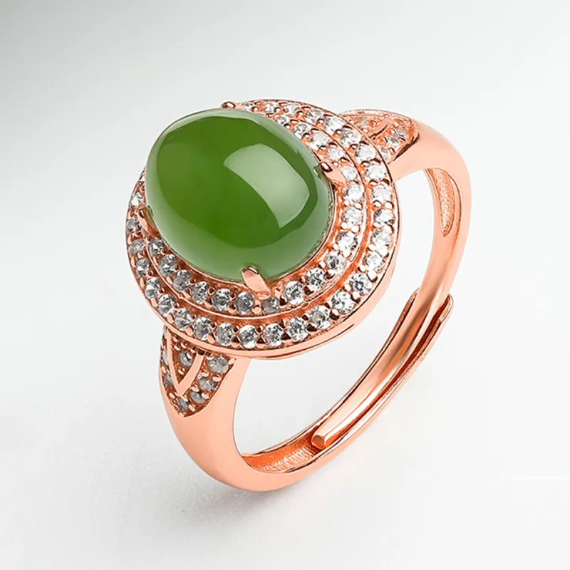 Oriental Jade Hetian Jade Rings Jasper Women's-1