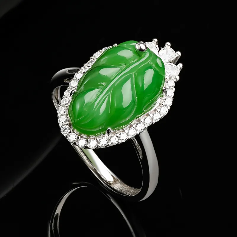 Oriental Jade Rings Jasper Women's-5