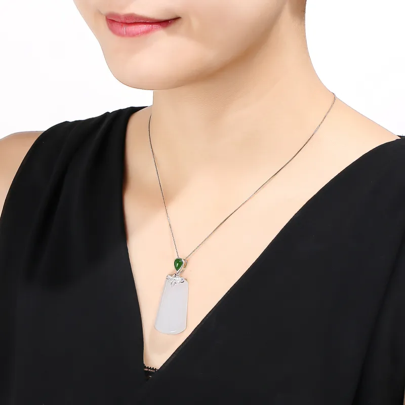 Oriental Jade Hetian Jade Necklaces White Jade Unisex-2