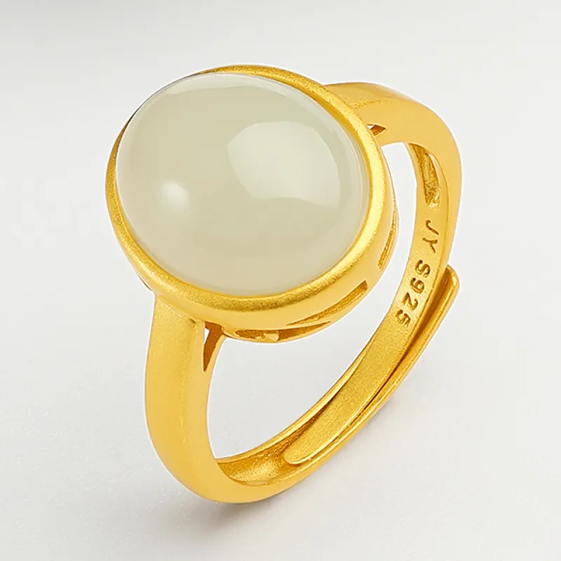 Oriental Jade Hetian Jade Rings White Jade Women's-3