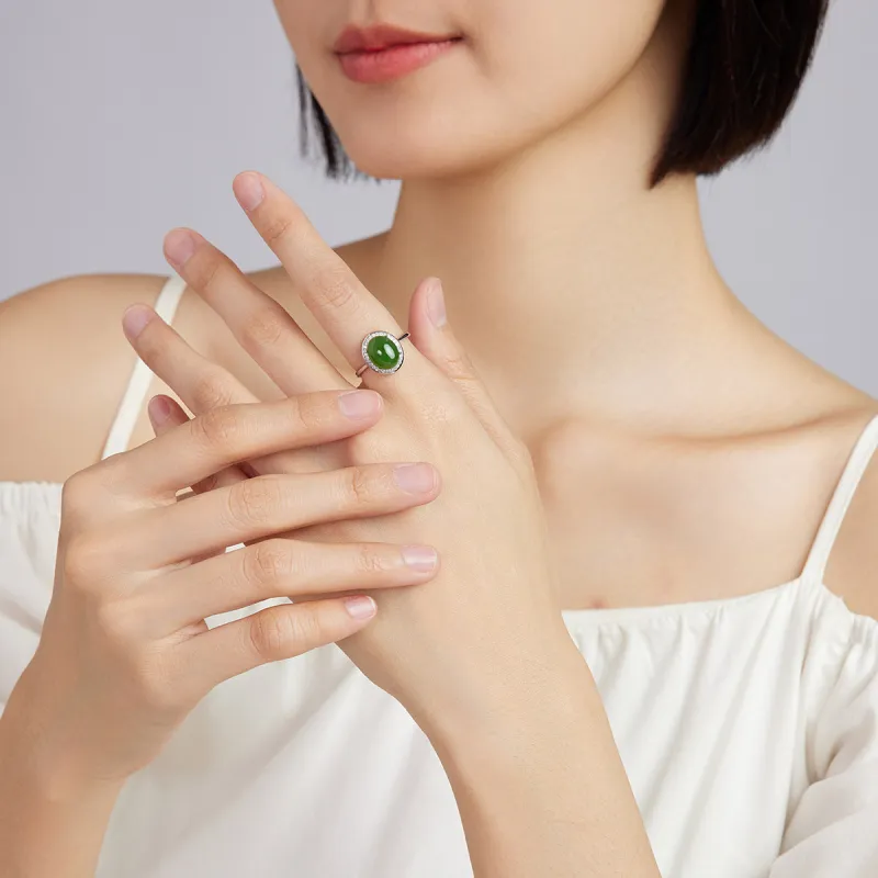 Oriental Jade Hetian Jade Rings Jasper Women's-2