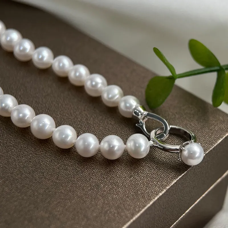 Oriental Jade Freshwater Pearl Necklaces Women's-5