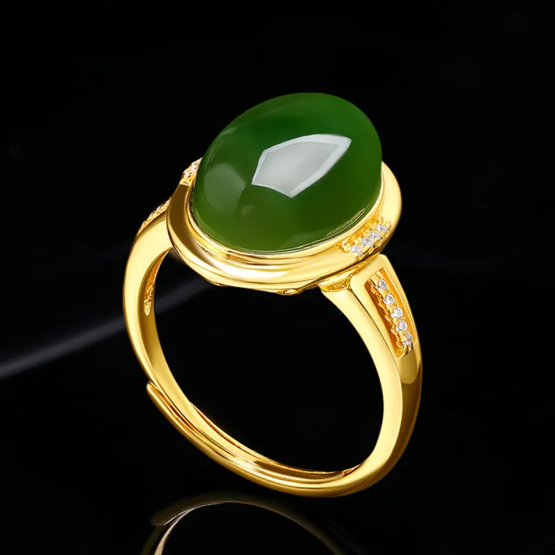 Oriental Jade Rings Jasper Women's-6