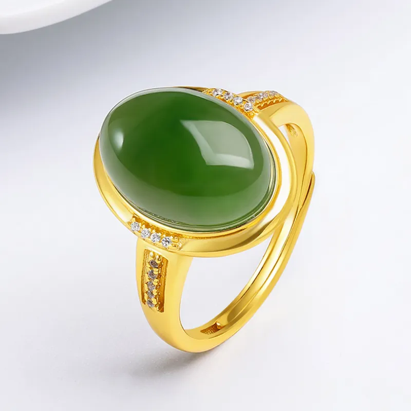 Oriental Jade Rings Jasper Women's-1