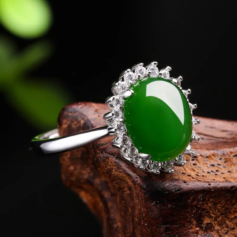 Oriental Jade Hetian Jade Rings Jasper Women's-2