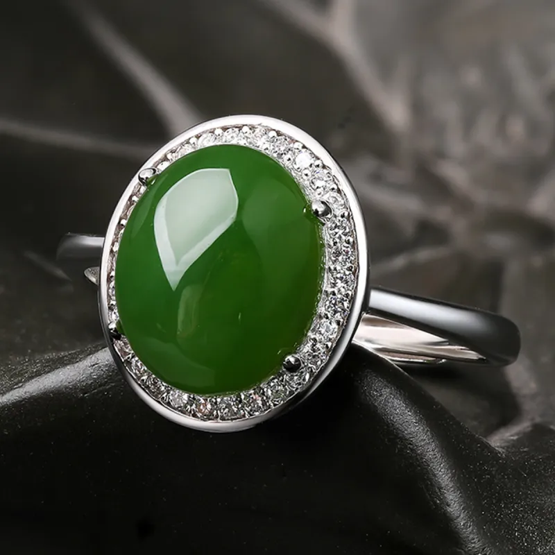 Oriental Jade Hetian Jade Rings Jasper Women's-4