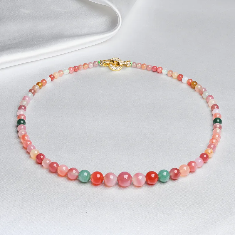 Oriental Jade Agate Necklaces Women's-5