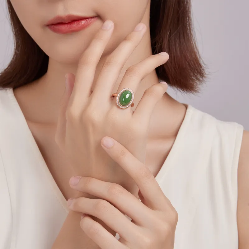 Oriental Jade Hetian Jade Rings Jasper Women's-3