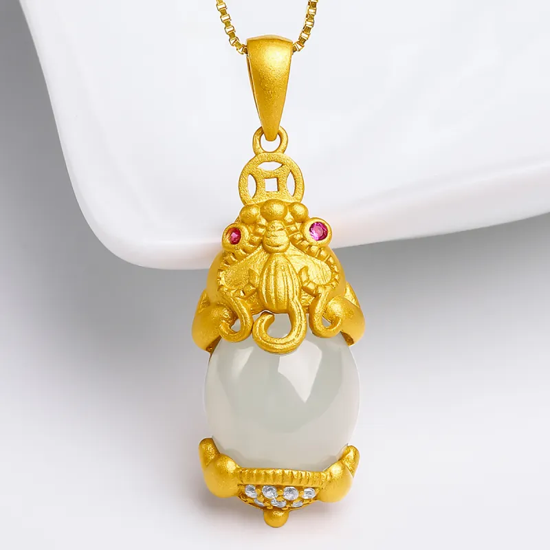 Oriental Jade Hetian Jade Necklaces White Jade Women's-1
