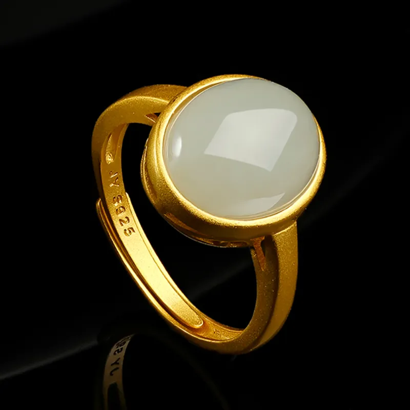 Oriental Jade Hetian Jade Rings White Jade Women's-4