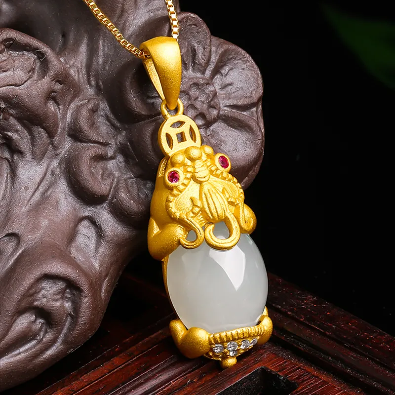 Oriental Jade Hetian Jade Necklaces White Jade Women's-6