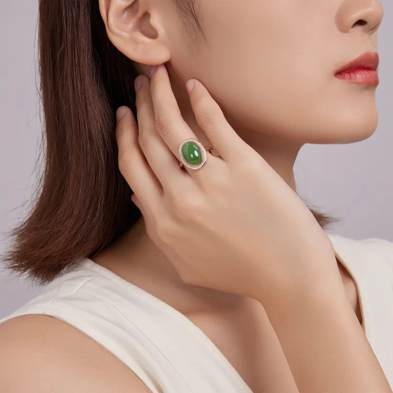 Oriental Jade Hetian Jade Rings Jasper Women's-6