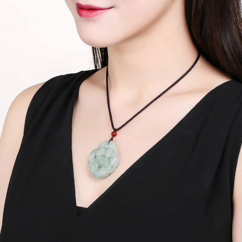Oriental Jade Glutinous Jade Necklaces Unisex-7