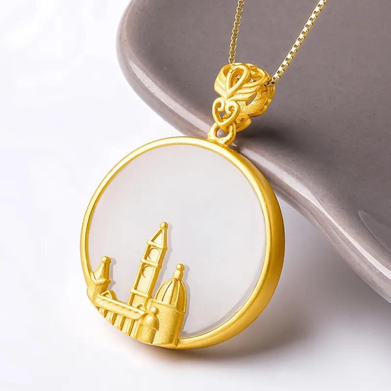Oriental Jade Hetian Jade Necklaces White Jade Women's-4