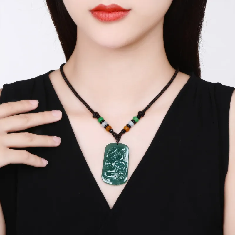 Oriental Jade Ice Type Jadeite Necklaces Unisex-1