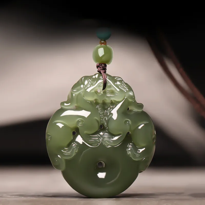 BYTHERE Necklaces Green Jade Unisex-1