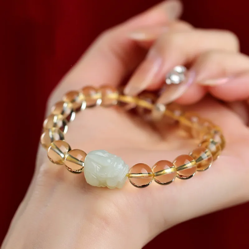 BYTHERE Hetian Jade Bracelets Pale Greenish White Jade Unisex-2