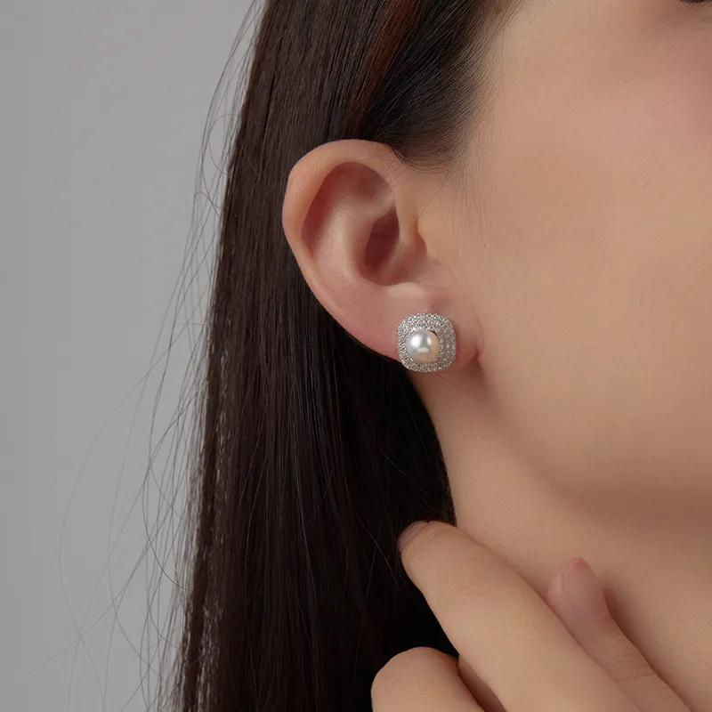 BYTHERE Pearl Stud Earrings Women's-2