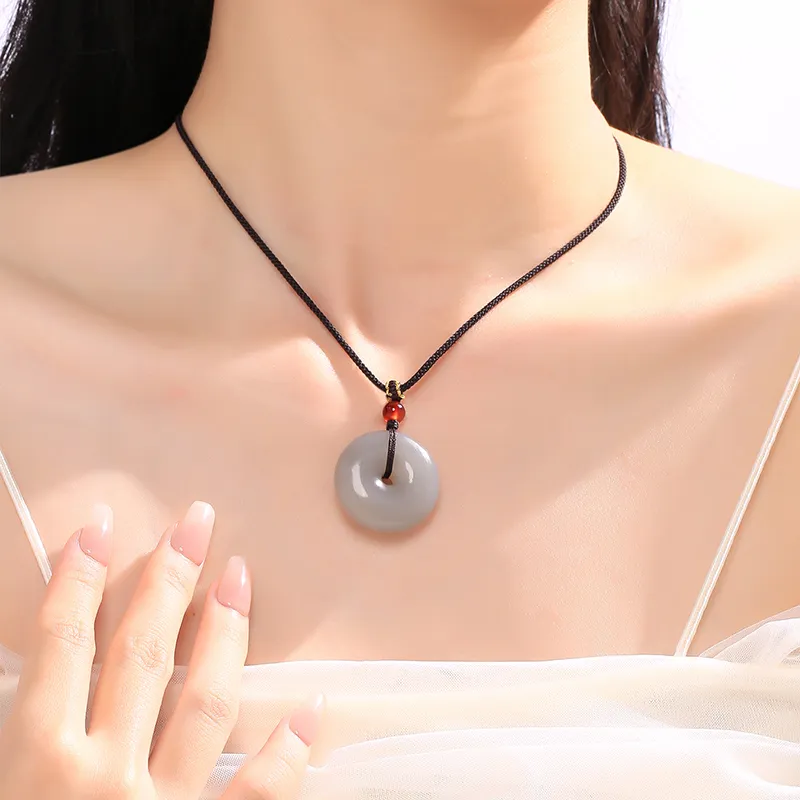 BYTHERE Hetian Jade Necklaces Smoky Purple Unisex-3