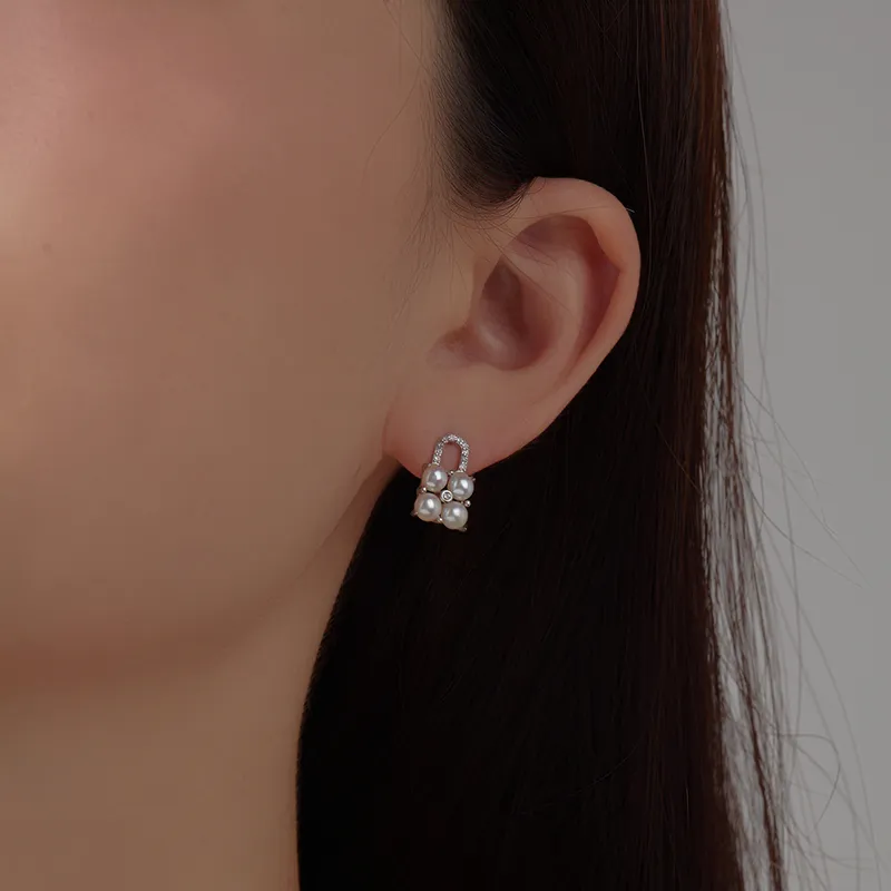 BYTHERE Pearl Stud Earrings Women's-2