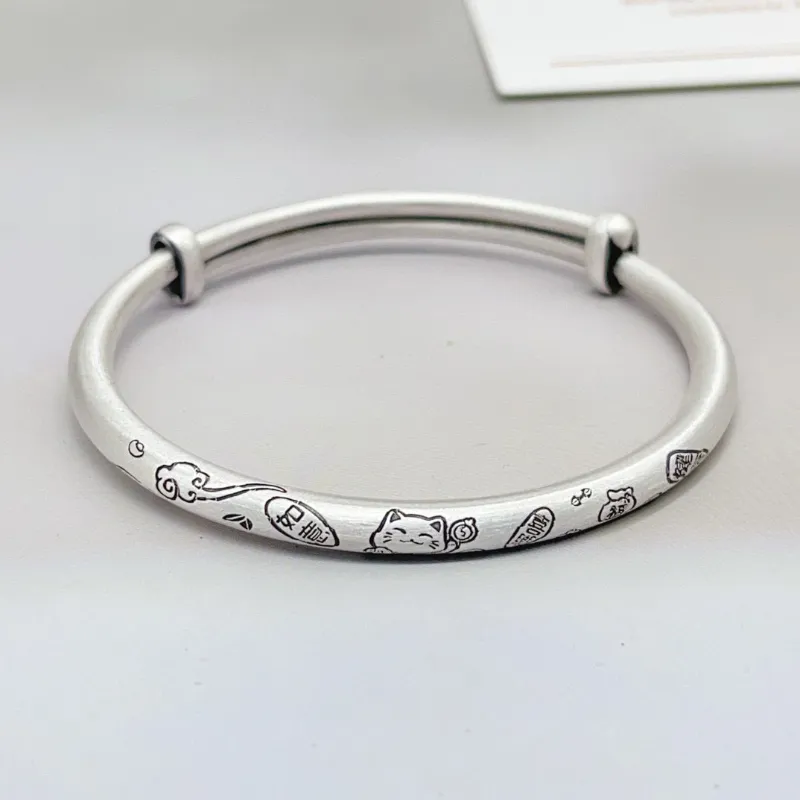 BYTHERE 999 Fine Silver Bangle, Birthday Love Unisex-1