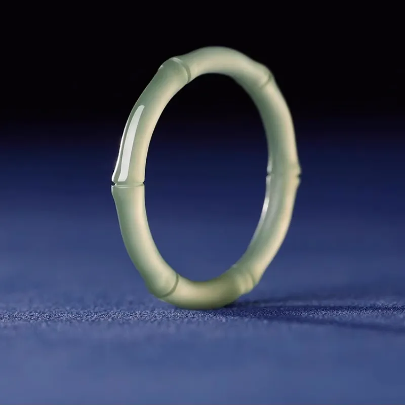 BYTHERE Hetian Jade Rings Pale Greenish White Jade Women's-1