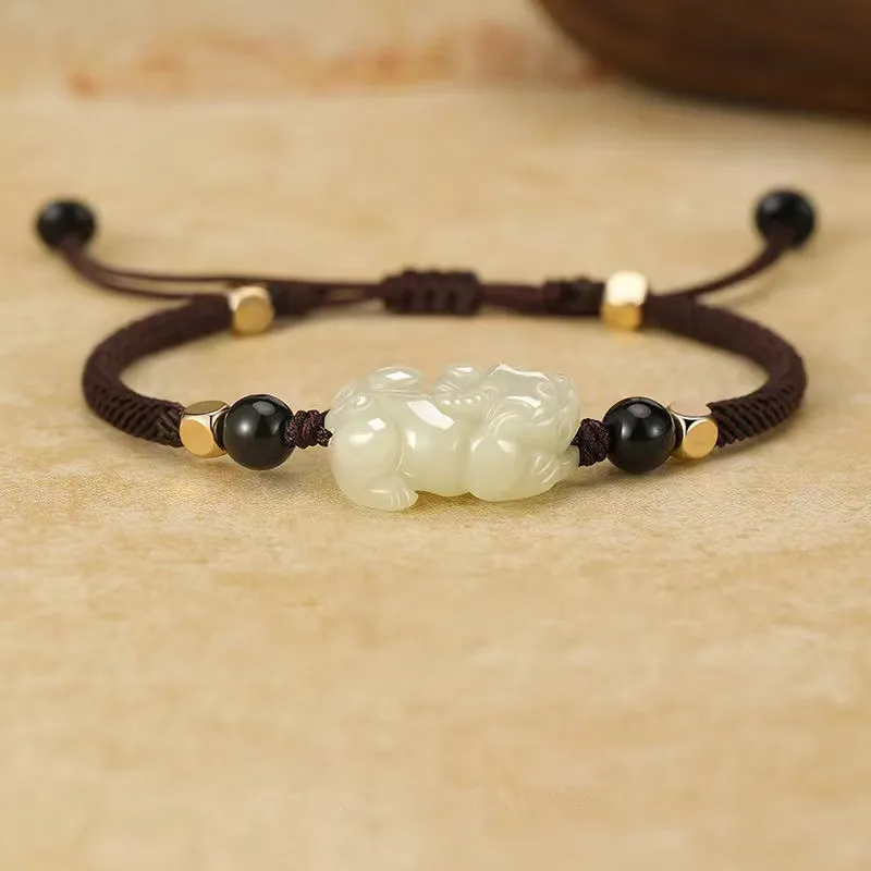 BYTHERE Bracelets Pale Greenish White Jade Unisex-1