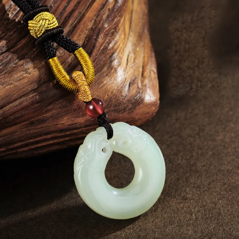 BYTHERE Hetian Jade Necklace, Anniversary Edition, Advanced Box Pale Greenish White Jade Unisex-2