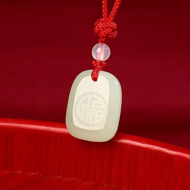 BYTHERE Hetian Jade Necklaces Pale Greenish White Jade Unisex-2