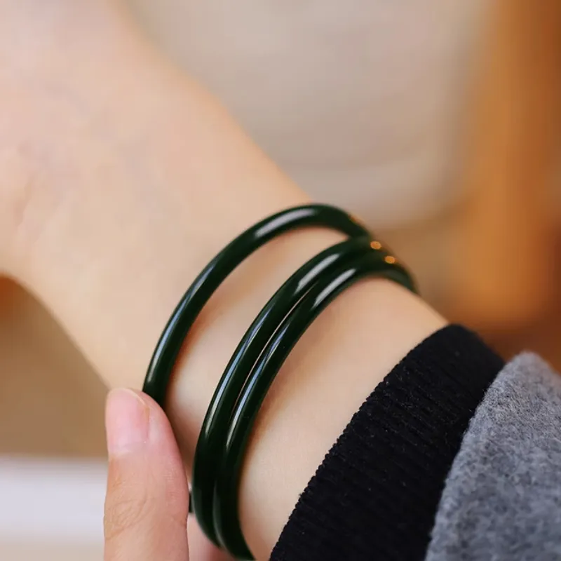 BYTHERE Hetian Jade Bangles Green Jade Women's-11