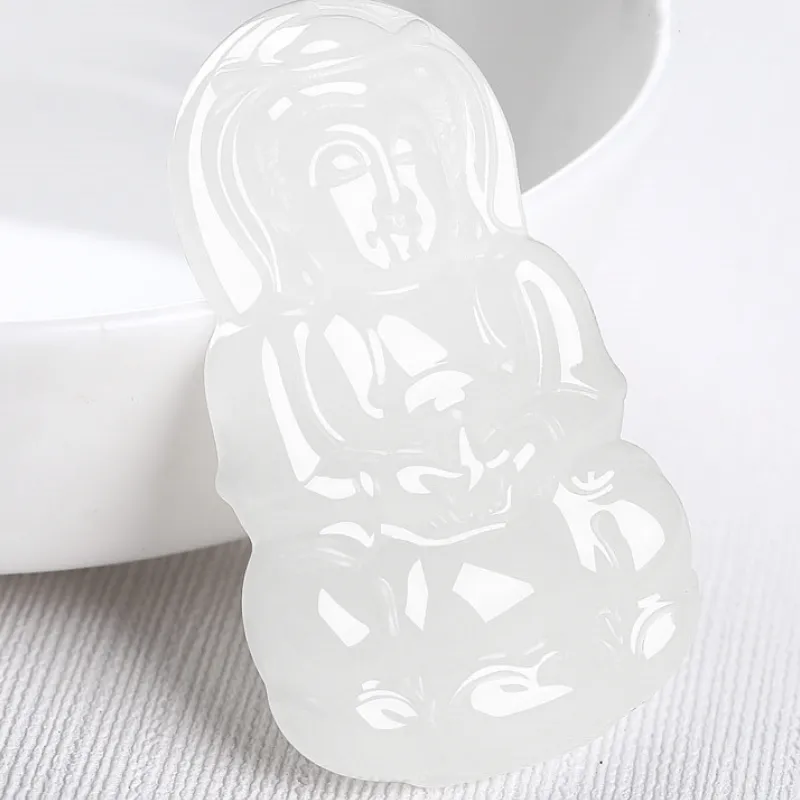 BYTHERE Hetian Jade Pendants White Jade Unisex-3