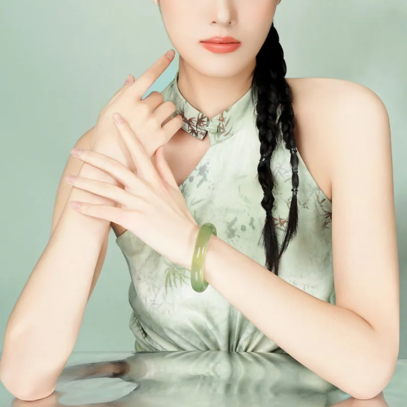 BYTHERE Serpentine Jade Bangles Women's-8