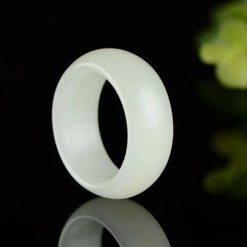 BYTHERE Hetian Jade Rings Pale Greenish White Jade Men's-2