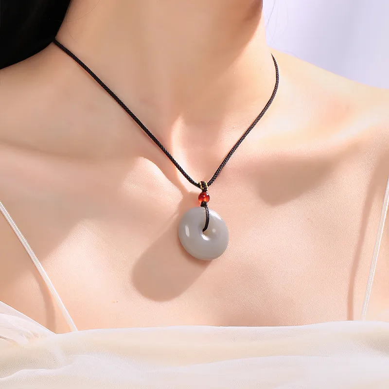 BYTHERE Hetian Jade Necklaces Smoky Purple Unisex-4