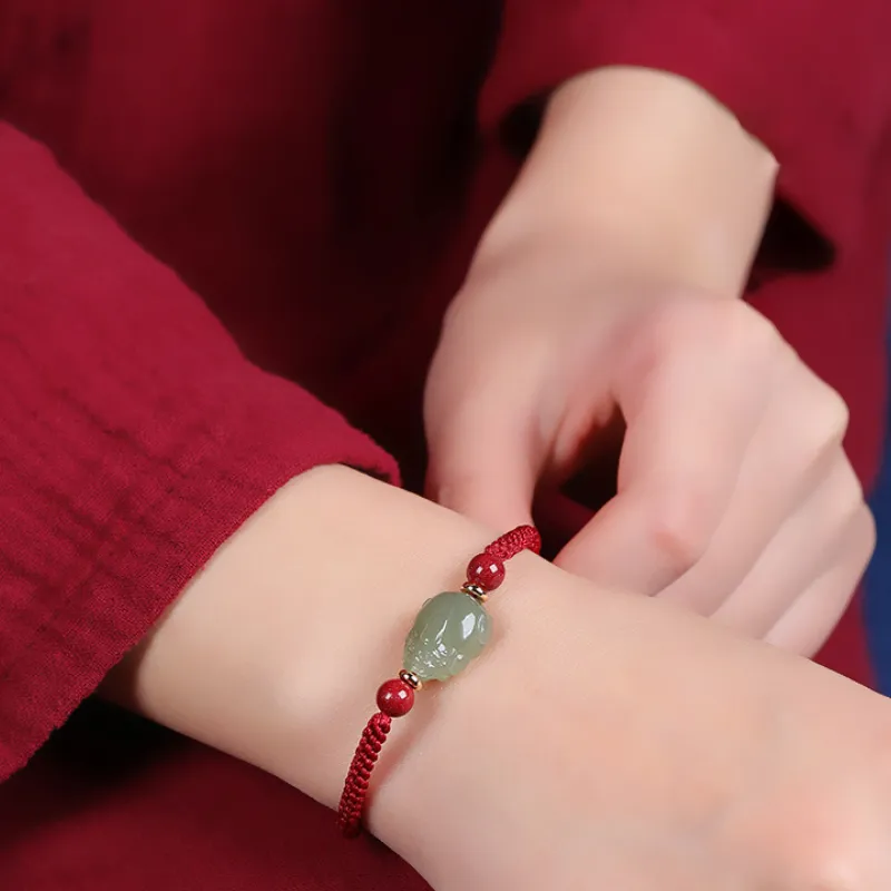 BYTHERE Hetian Jade Bracelets Pale Greenish White Jade Unisex-3