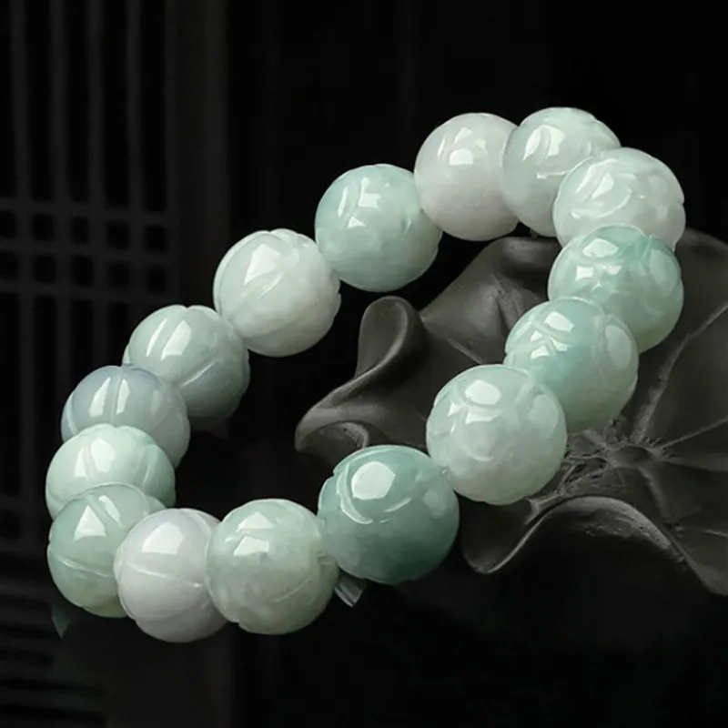 BYTHERE Glutinous Jade Jadeite Bracelet, Gift Box Set Unisex-3